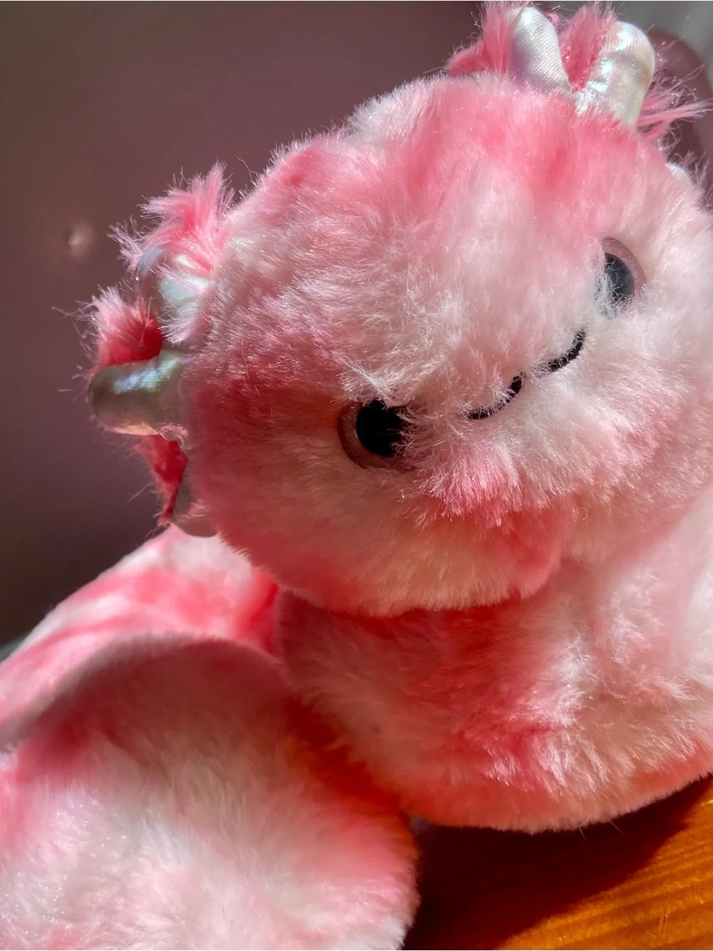 Axolotyl Plush Pink Travel Neck Pillow - Soft Fuzzy Accent
